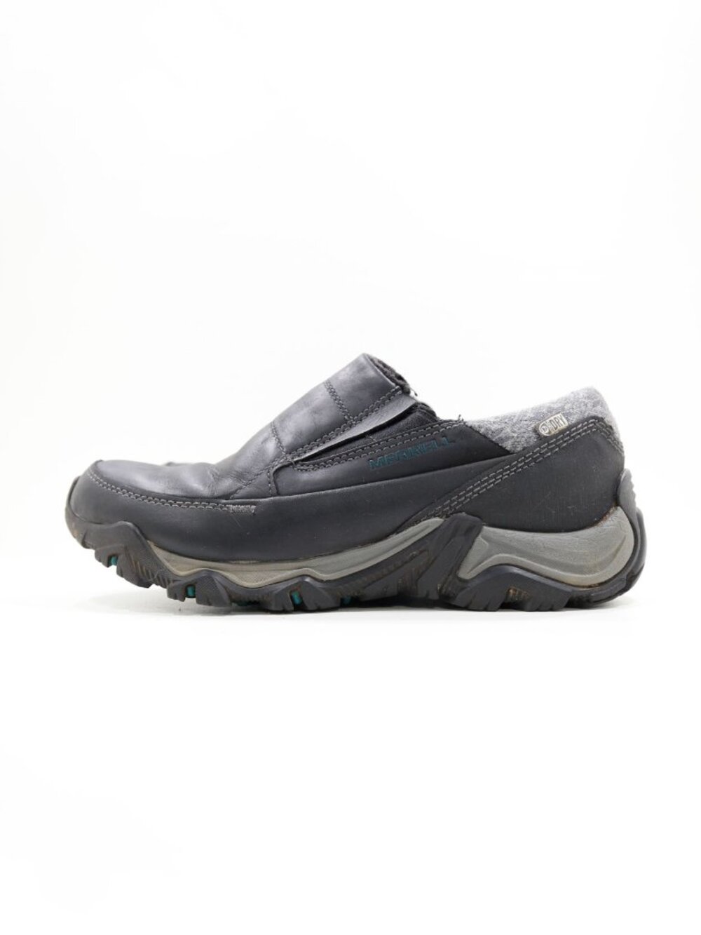 Merrell Polarand Rove Moc Black Leather Waterproof Slip On Shoes - Women's 9